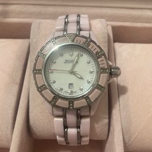 Pink ceramic Bulova Accutron watch